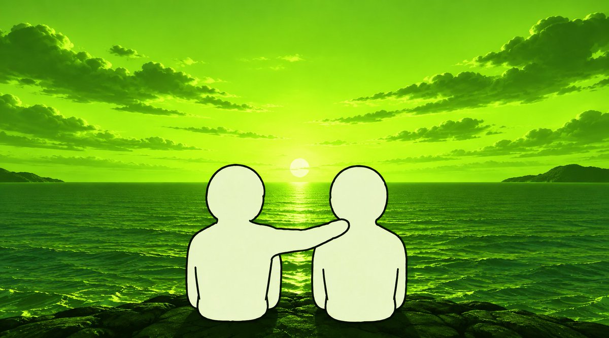 Two brothers watching the sunset over the ocean